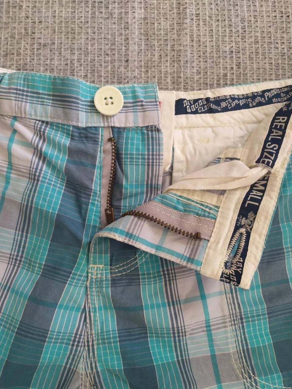 Superdry Short en Coton à Carreaux pour Femme M Turquoise Blue Y2K – photo 13